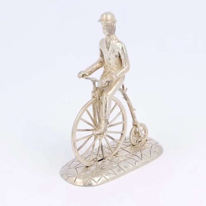 Menegatti Brothers - 'Hoge bi' fiets - Figurine -.835 silver