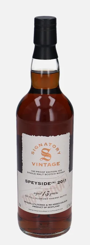 Speyside (M) – 2011 13 Year Old Signatory Vintage Scotch Whisky Co. 100 Proof Edition #29