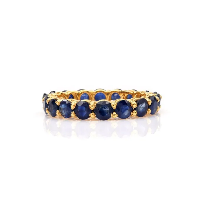 Eternity ring - 14 kt. Yellow gold - 5.27ct. tw. Sapphire - Sapphire - Full Eternity Band