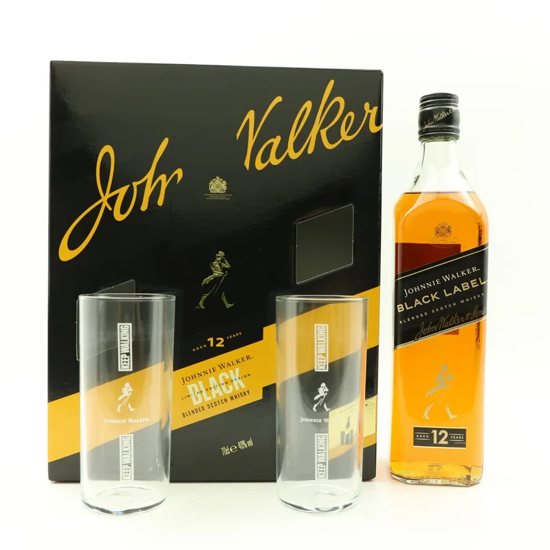 Johnnie Walker – 12 Year Old Black Label With Glasses Set (70cl, 43%)
