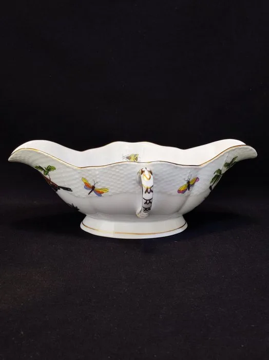 Herend - Gravy boat - 220/RO Sauce Boat Rothschild with Gold Rim - Porcelain