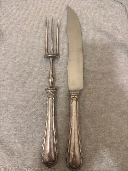 Christofle - Serving utensil (2) - Silverplated, Steel - 1950-1960