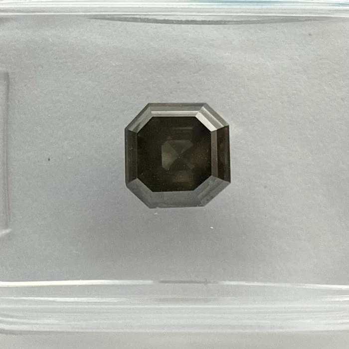 1 pcs Diamond (Natural coloured) - 1.37 ct - Square - Fancy deep Greenish Grey - VS2 - International Gemological Institute (IGI)