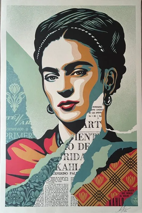Shepard Fairey (OBEY) - The Woman Who Defeated Pain ( Frida Kahlo)