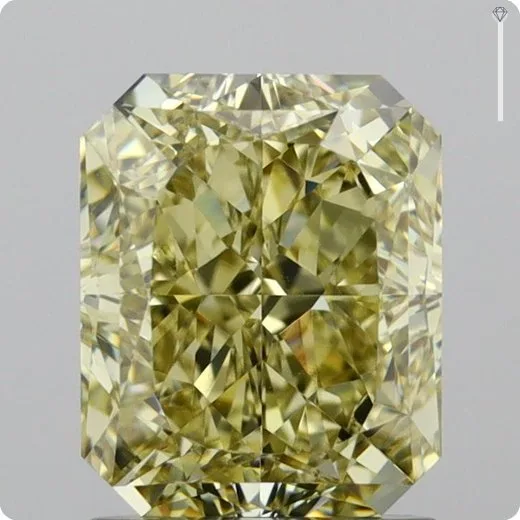 1 pcs Diamond (Natural coloured) - 2.01 ct - Radiant - Fancy Brownish, Greenish Yellow - VVS2 - Gemological Institute of America (GIA) - Beautifull Even Colortone