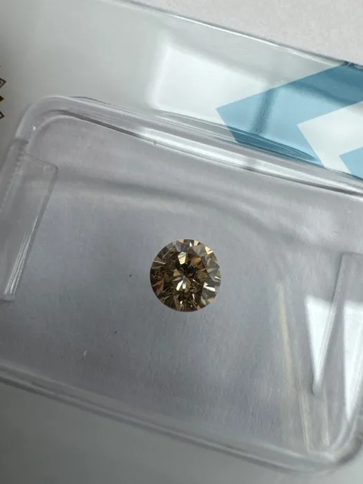 1 pcs Diamond (Natural coloured) - 0.30 ct - Round - Fancy Brown, Yellow - SI1 - International Gemological Institute (IGI)