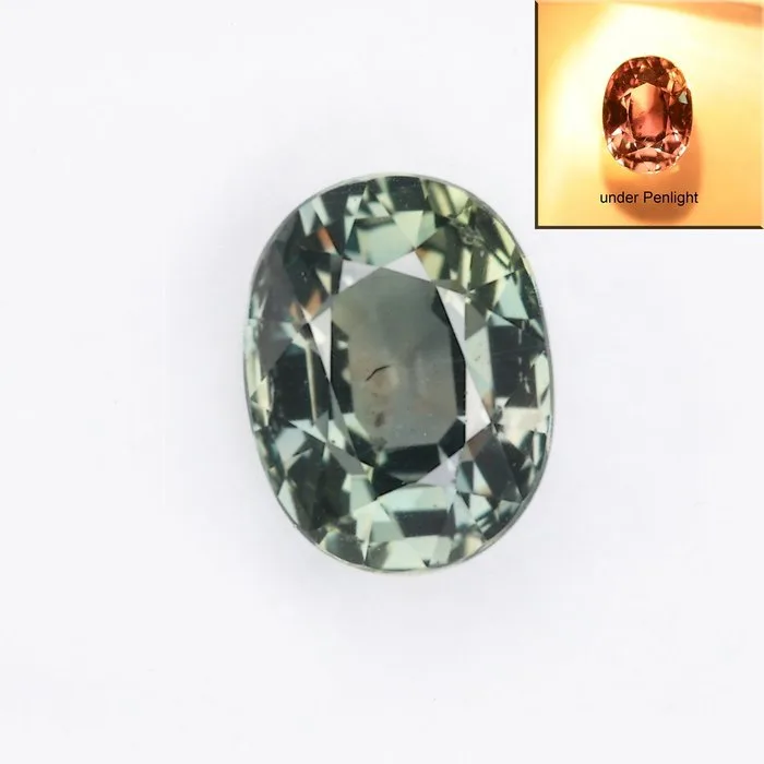 1 pcs Green, Purple Sapphire - 1.10 ct - International Gemological Institute (IGI) - Color Change