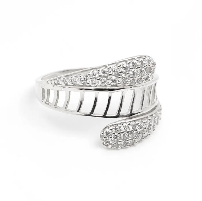 Ring - 14 kt. White gold - 0.54ct. tw. Diamond (Natural) - 1.056