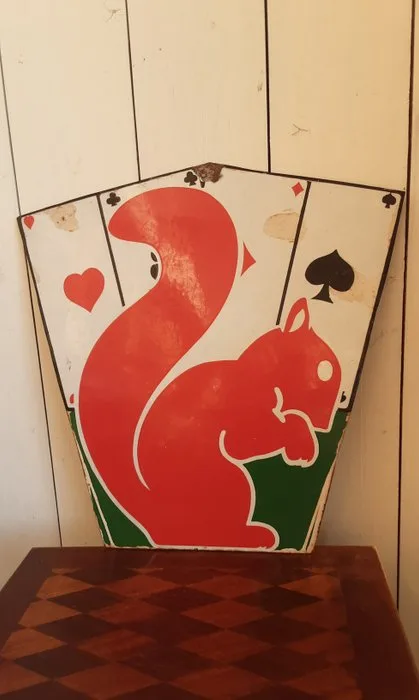 Enamel advertising sign for Joker Beer (or Ace Beer / Joker Special) - Advertising sign - Enamel