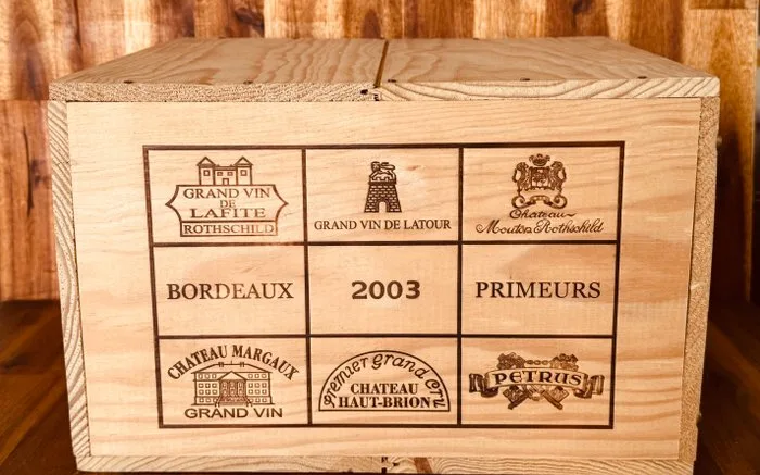 2003 Groupe Duclot Prestige Collection Case; inc. Petrus, Lafite-Rothschild, Rothschild, Latour - Margaux, Pomerol, Pessac-Léognan, Pauillac 1er Grand Cru Classé - 6 Bottles (0.75L)