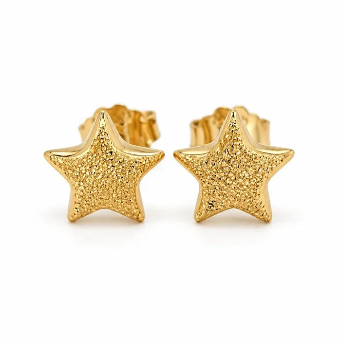 Earrings - 18 kt. Yellow gold - Made in Italy - Handmade
