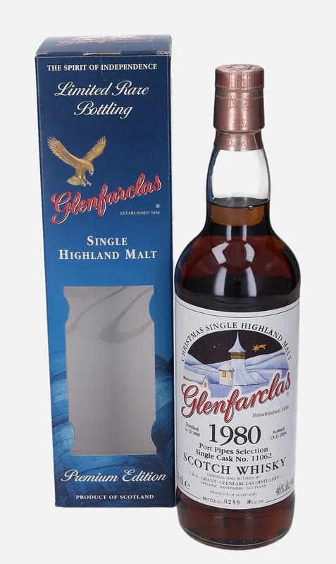 Glenfarclas – Christmas Single Highland Malt Port Pipes Selection 1980 (70cl, 46%)