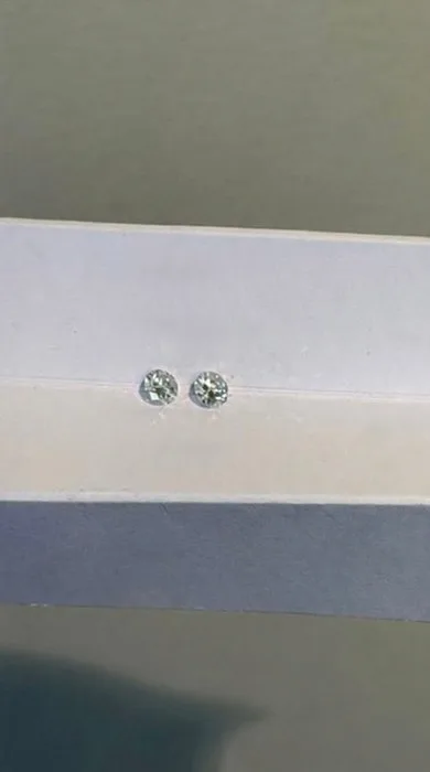 2 pcs Diamond (Natural) - 0.96 ct - Round - D (colourless), E - VVS2, SI2 - HRD Antwerp