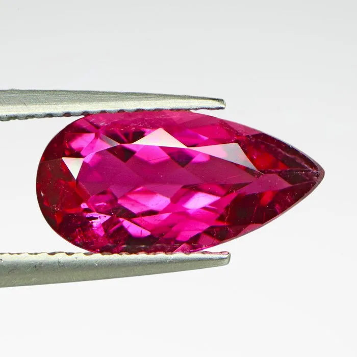 1 pcs Pink Tourmaline - 2.76 ct - International Colored Gemstone Association (ICA GemLab) - Rubellite-Minas-Teardrop