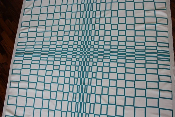 Expansion Design Bologna - Gaetano Pesce - Vintage velvet Vibration white turquoise Gaetano Pesce - Upholstery fabric - 230 cm - 126 cm - Attributed