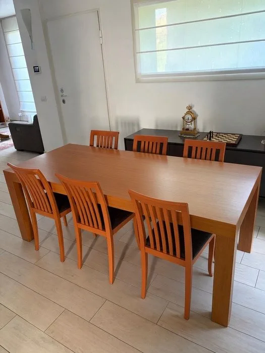 ellimobili giussano - fratelli elli - Dining table (7) - modernist - Cherry wood - dining table and 6 chairs