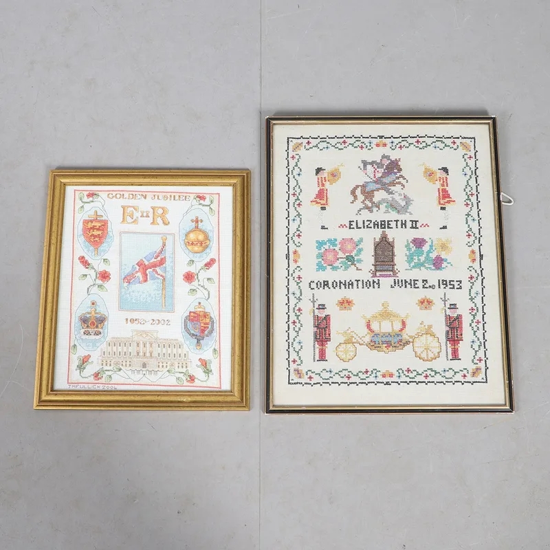Two Framed Cross Stitch Pictures