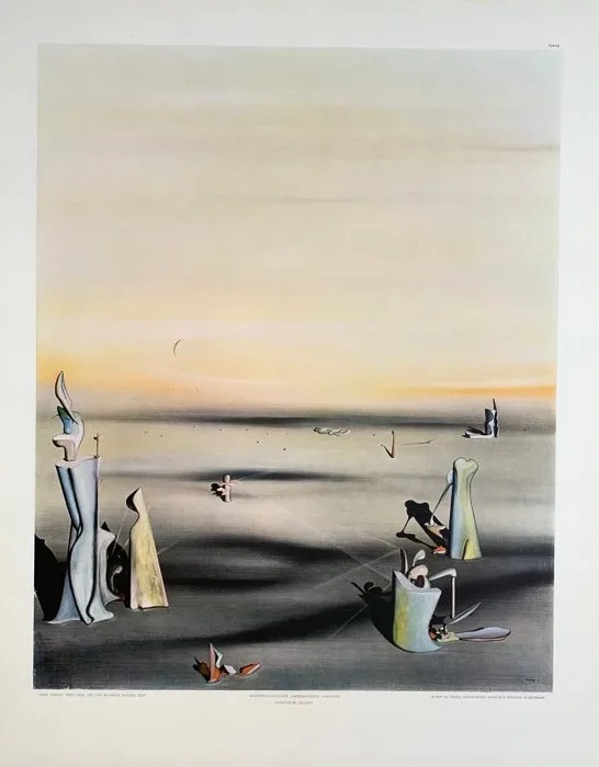 Yves Tanguy - The Air in its Mirror - Vintage Collotype Print - 60 x 48 cm - Rare Hanfstaengl Print - 1870s