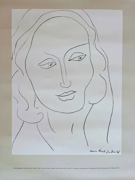 Henri Matisse - Grande tête de femme Original poster from Musée d'Art Céret