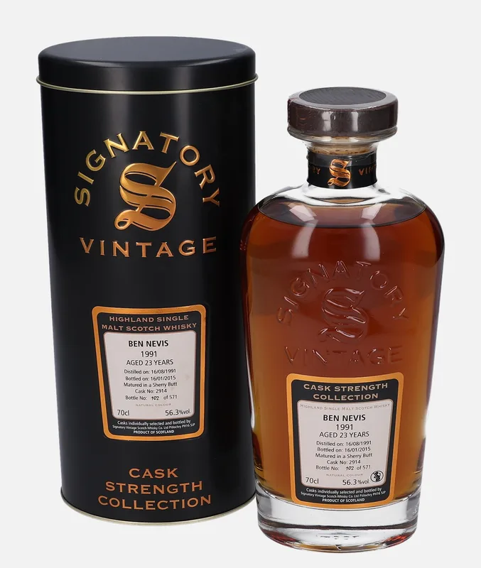 Ben Nevis – 1991 23 Year Old Signatory Vintage Scotch Whisky Co. Cask Strength Collection