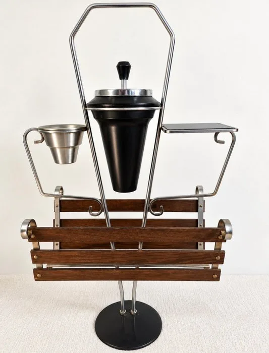 Letter holder - Chrome, Wood, Steel - Editing bin & smoking table