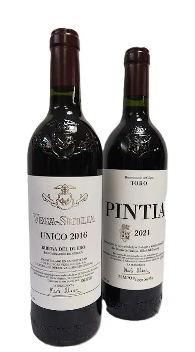 2016 Vega Sicilia, Único & 2021 Pintia - Ribera del Duero, Toro Gran Reserva - 2 Bottles (0.75L)