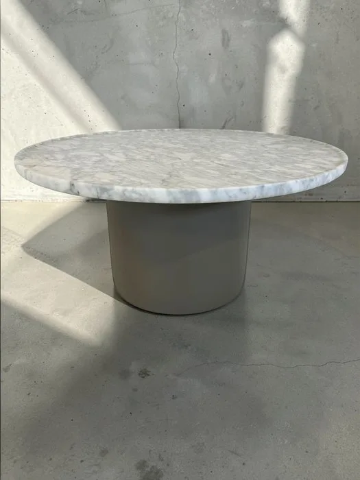 B&B Italia - Edward Barber & Jay Osgerby - Button Tables Outdoor - Side table - "NEW" White Carrara marble/rigid polyurethane