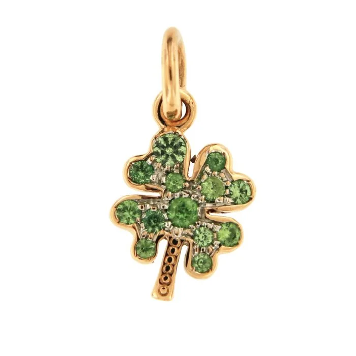 Dodo - Pendant - 9 kt. Rose gold, White gold Tsavorite