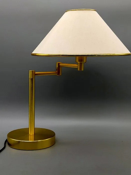 Trio Leuchten Messing Tischlampe mit Gelenkarm - Table lamp - Brass