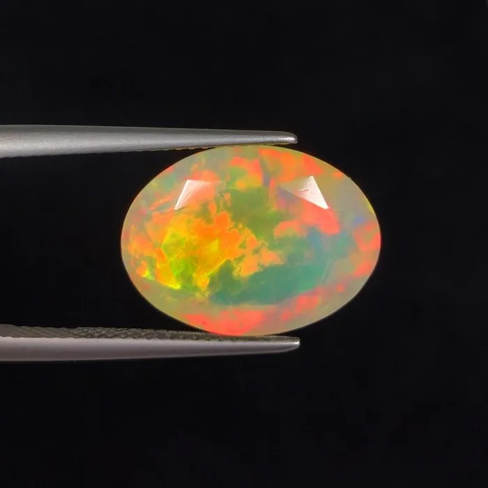 1 pcs Multicolour Opal - 7.03 ct - International Colored Gemstone Association (ICA GemLab) - Top Play of color !