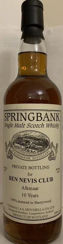 Springbank – 10 Year Old 1997 Fresh Sherry Cask for Ben Nevis Club (70cl, 59%)