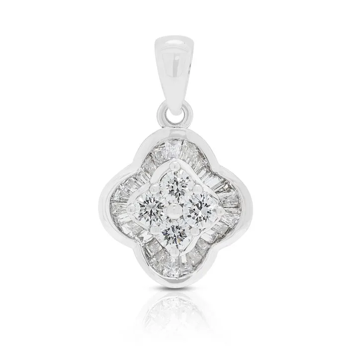 Pendant - 18 kt. White gold - 0.30ct. tw. Diamond (Natural) - Diamond