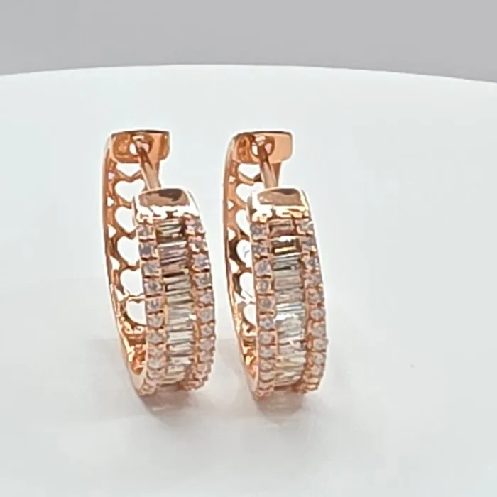 Earrings - 18 kt. Rose gold - 0.50ct. tw. Diamond (Natural)