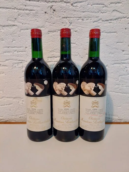 1986 Chateau Mouton Rothschild - Pauillac 1er Grand Cru Classé A - 3 Bottles (0.75L)