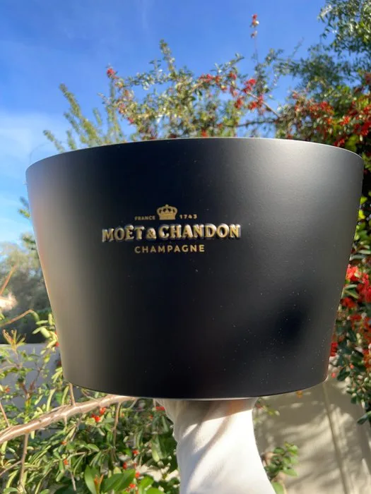 Champagne cooler - Moët & Chandon Black & Gold Limited Edition fits multiple bottles - Brushed Metal