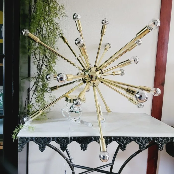 Lamp - Vintage/ Space Age, Sputnik Design, Ceiling Lamp, 24 Fittings - Brass