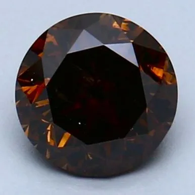 1 pcs Diamond (Natural coloured) - 0.89 ct - Round - Fancy dark Orangy Brown - I1 - International Gemological Institute (IGI)