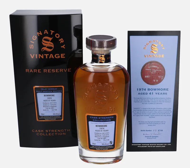 Bowmore – 1974 41 Year Old Signatory Vintage Scotch Whisky Co. Rare Reserve