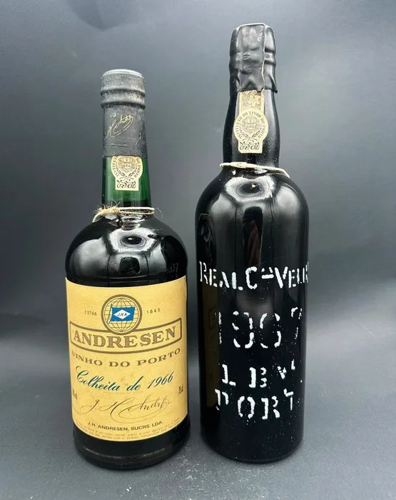 1966 Andresen Colheita 1966 & 1967 Real Companhia Velha LBV - Colheita Port, Late Bottled Vintage Port - Douro - 2 Bottles (0.75L)
