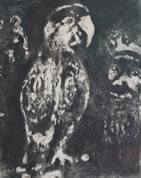 Marc Chagall (1887-1985) - Les deux Perroquets, le Roi et son Fils (The Fables of Lafontaine)