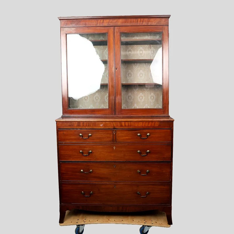 George III Mahogany Secretaire Bookcase