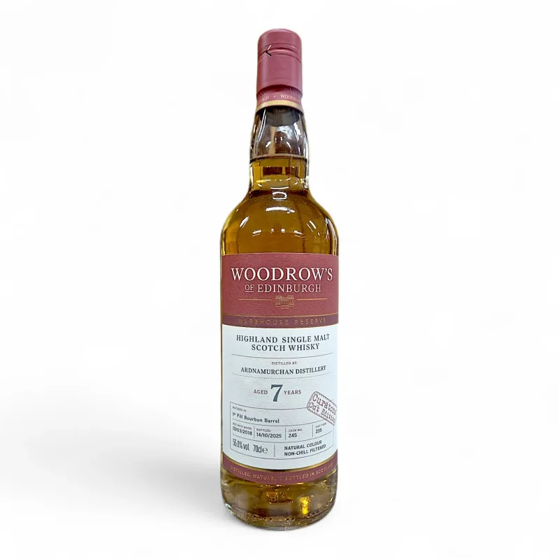 Ardnamurchan – 7 Year Old 2018 Woodrow's Of Edinburgh Single 1st Fill Bourbon Barrel #245 (2025) (70cl, 56%)