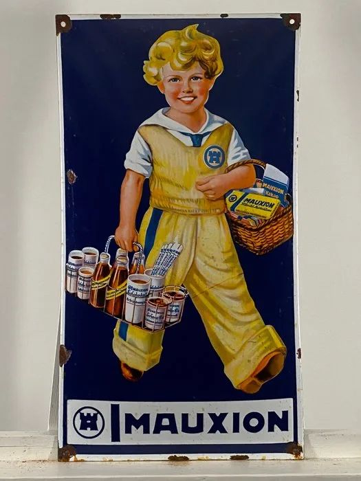 MAUXION - Advertising sign - 60x33cm - Made of thick steel sheet and enamel