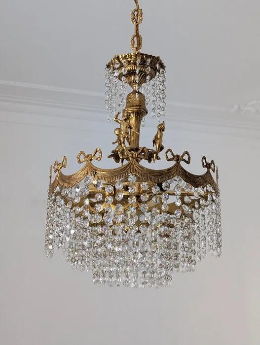 Chandelier - Crystal - Bronze with gold finish