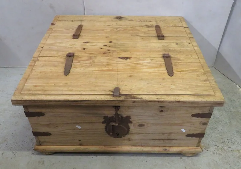 Vintage Pine Rustic Coffee Table with storage compartments to each side, approx.