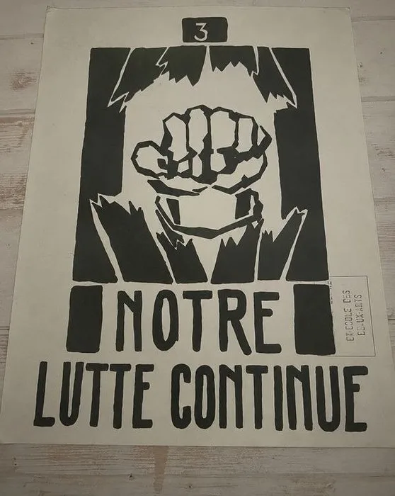 Atelier Populaire - Notre lutte continue - 1960s