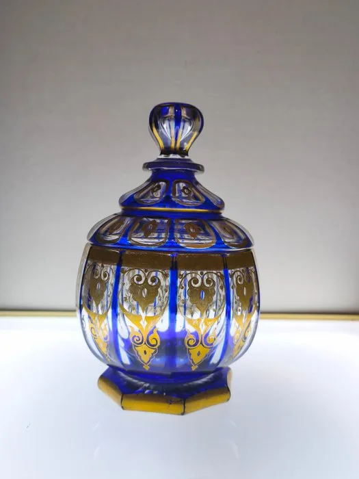 Baccarat - Sugar bowl - Empire bleu cobalt XiX ème - Crystal