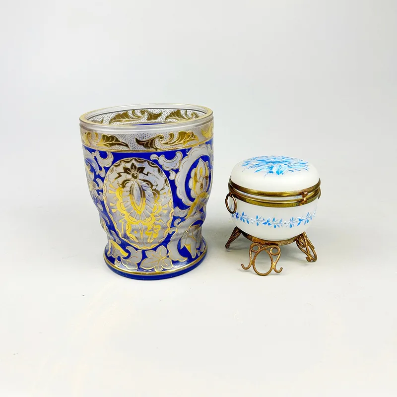 Fine Bohemian Glass Goblet and Box