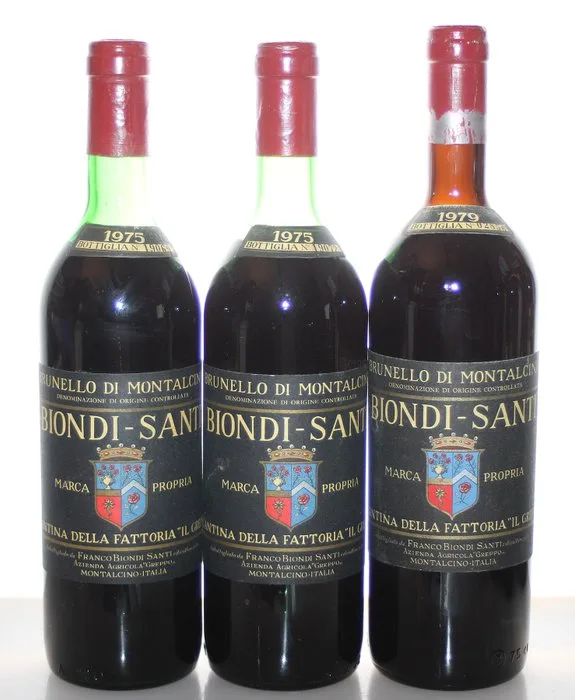 1975 x2, 1979 Biondi Santi, Tenuta Greppo - Brunello di Montalcino DOCG - 3 Bottles (0.75L)