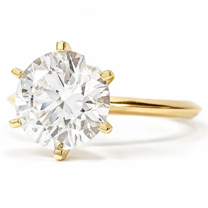 Ring - 14 kt. Yellow gold - 5.22ct. tw. Diamond (Lab-grown) - E VVS2 IGI